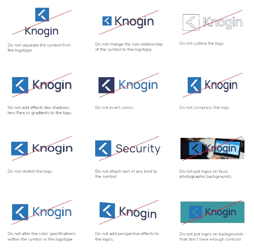 Examples of incorrect logo usage